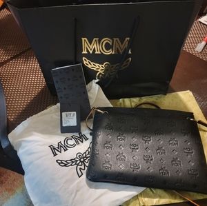 MCM Crossbody Pouch in Monogram Leather